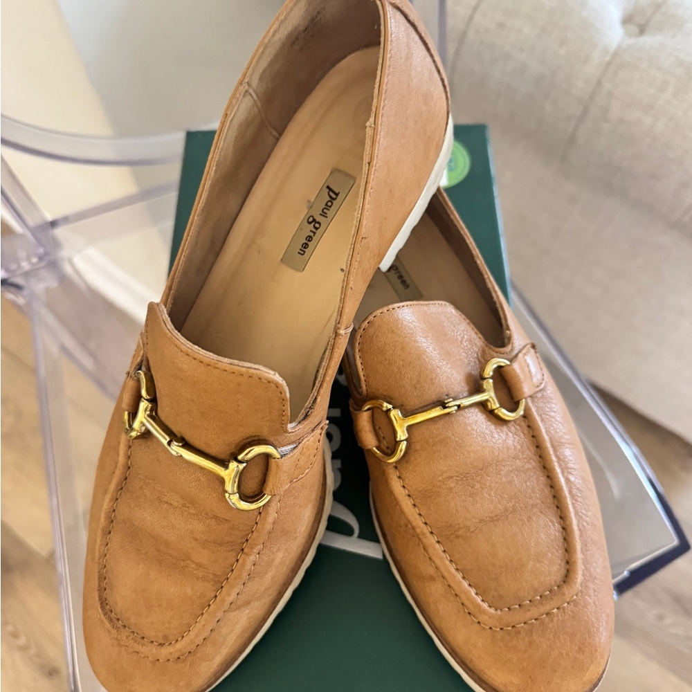 Paul Green Women's Brown Loafers with Gold Accents